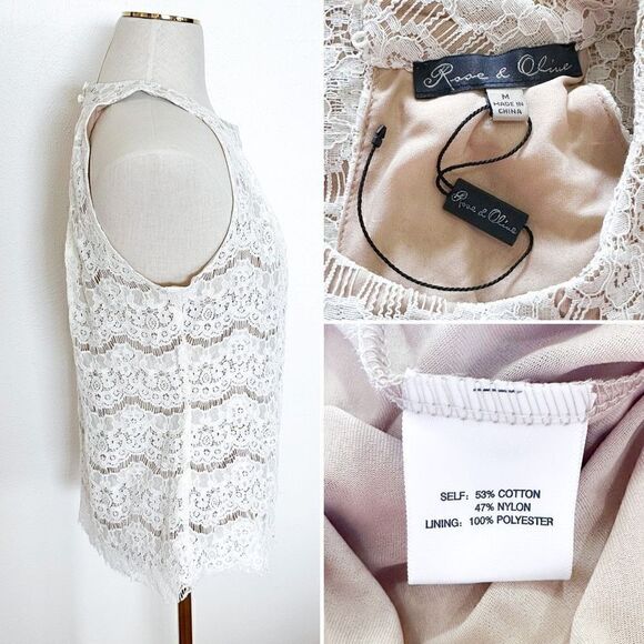 Rose & Olive Lace Blouse M - Picture 2 of 2